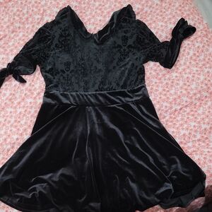 Killstar Black Velvet Midi Dress